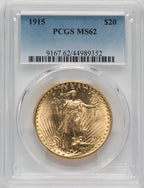 1915 $20 Saint-Gaudens Double Eagle PCGS MS62