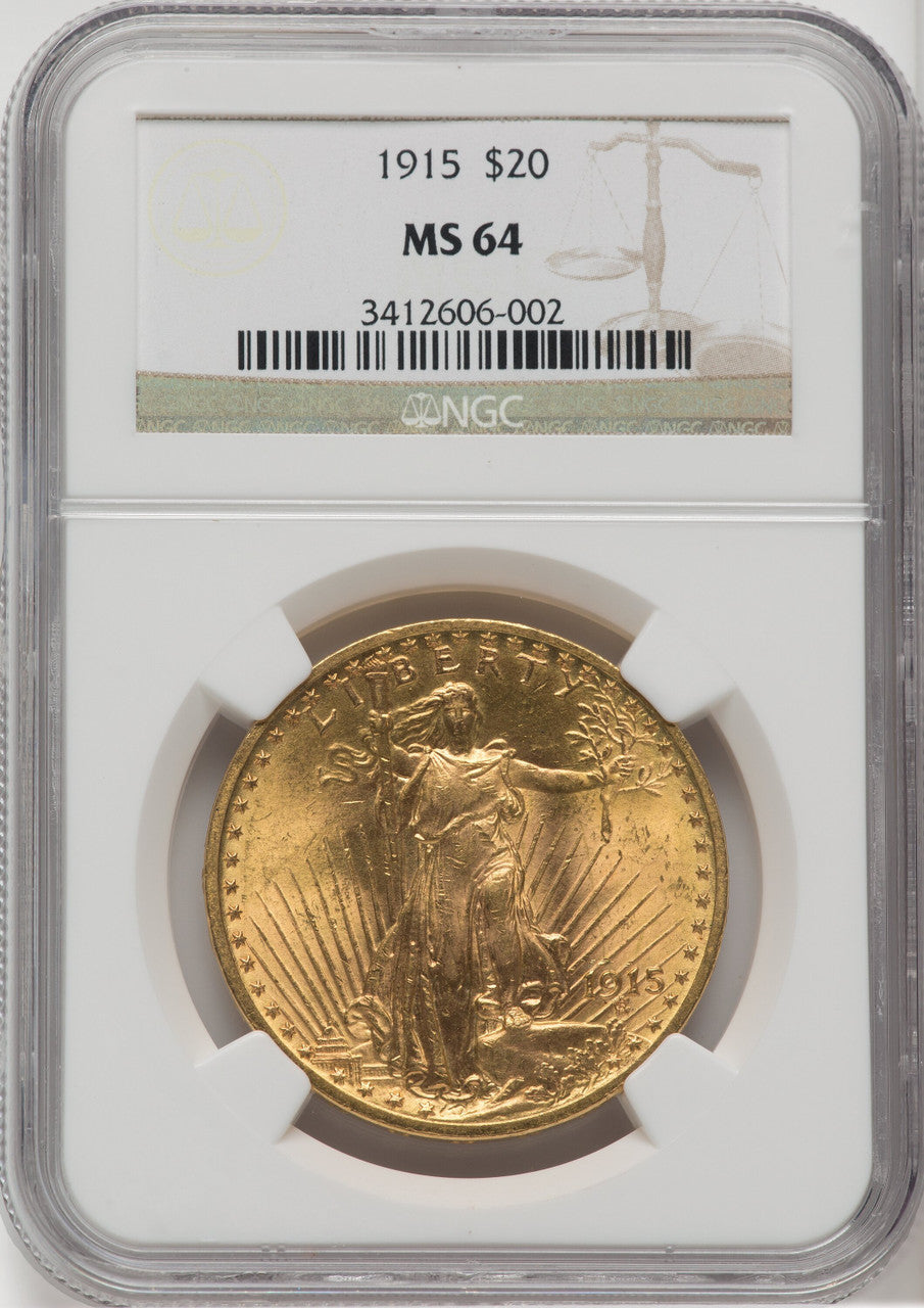 1915 $20 Saint-Gaudens Double Eagle NGC MS64