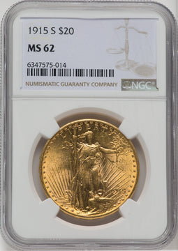 1915-S $20 Saint-Gaudens Double Eagle NGC MS62 (760232008)
