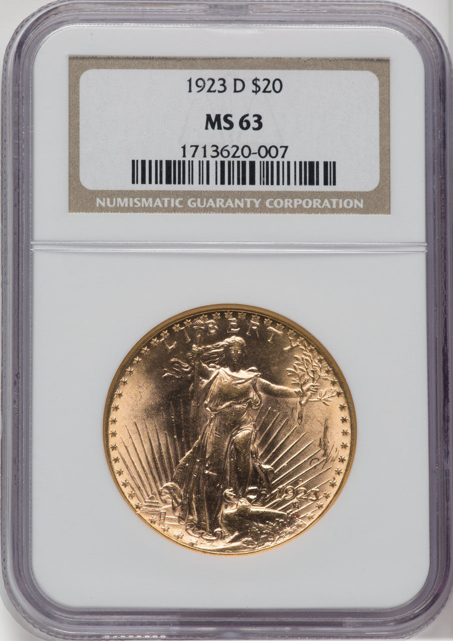 1923-D $20 Saint-Gaudens Double Eagle NGC MS63