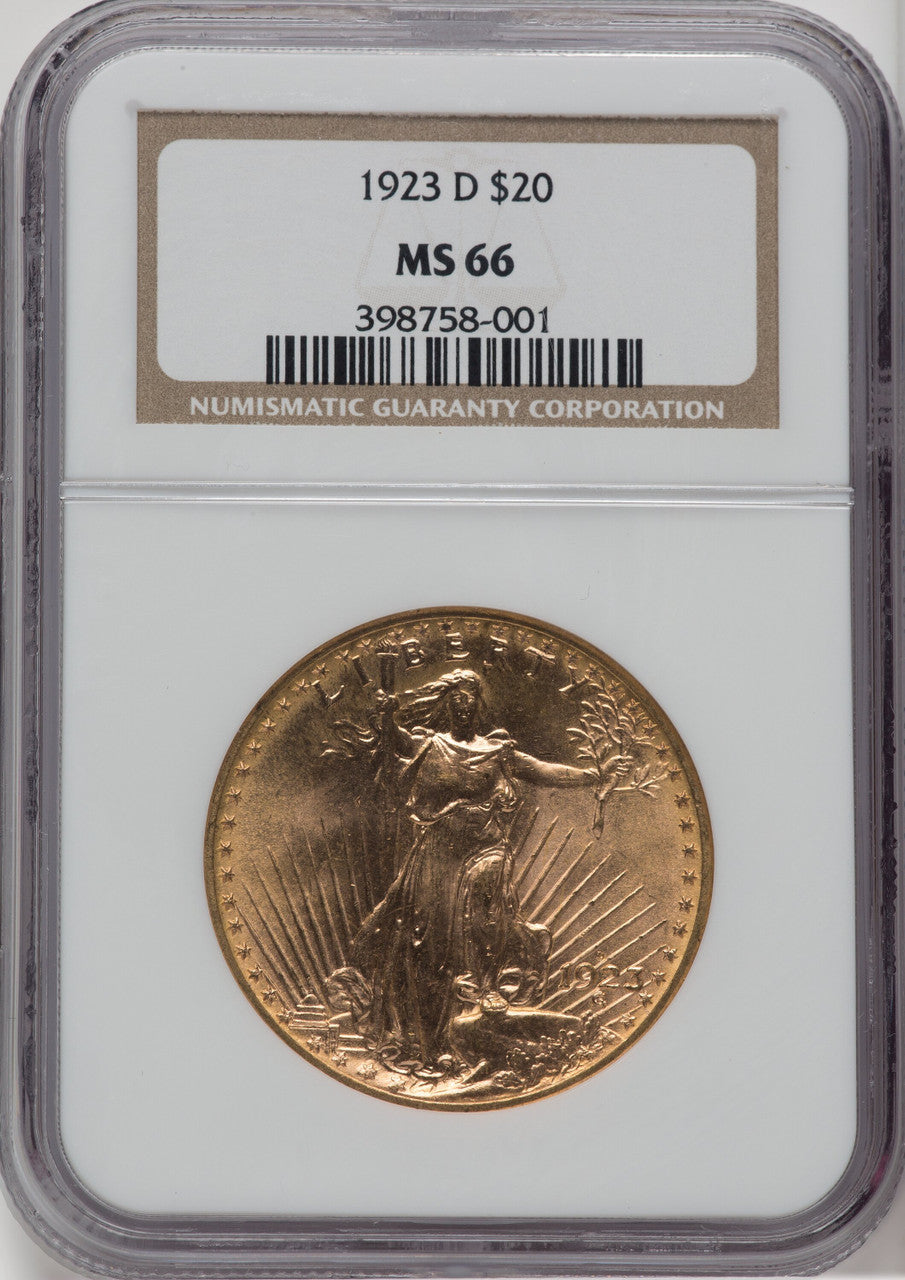 1923-D $20 Saint-Gaudens Double Eagle NGC MS66