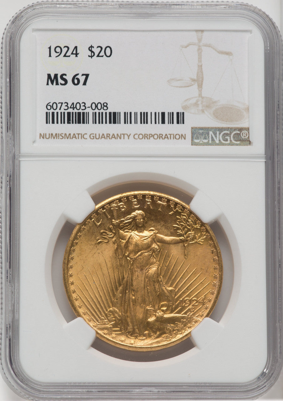 1924 $20 Saint Saint-Gaudens Double Eagle NGC MS67