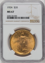 1924 $20 Saint Saint-Gaudens Double Eagle NGC MS67 (759010006)