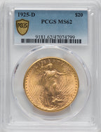 1925-D $20 Saint-Gaudens Double Eagle PCGS MS62