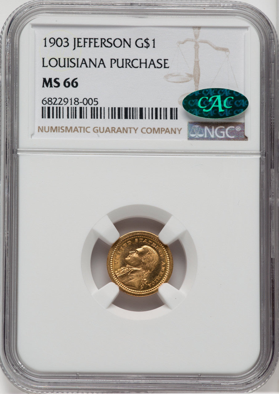 1903 G$1 JEFF CAC Commemorative Gold NGC MS66