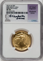 2016-W 50C 24K Gold Half-Ounce NGC MS70