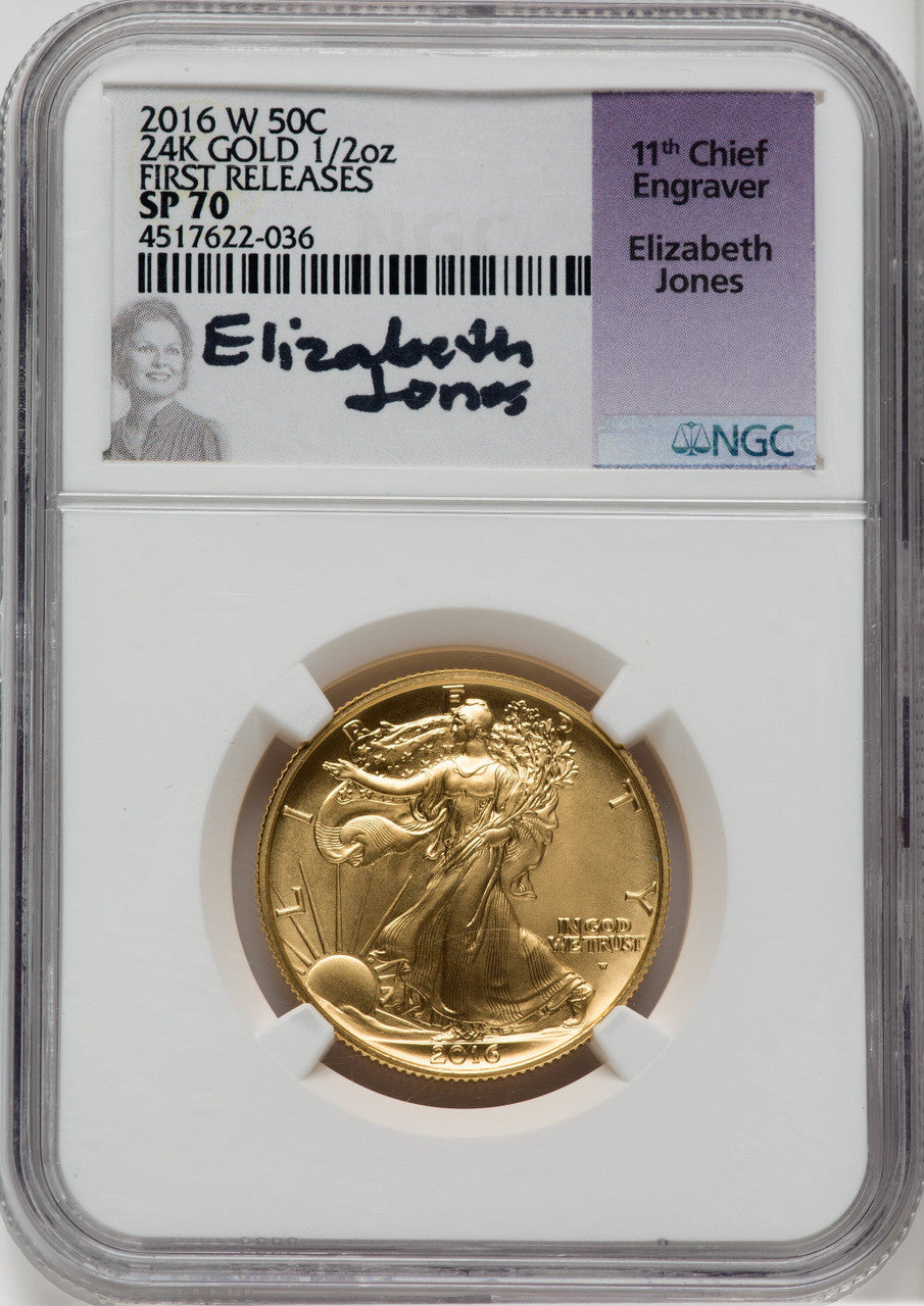 2016-W 50C 24K Gold Half-Ounce NGC MS70