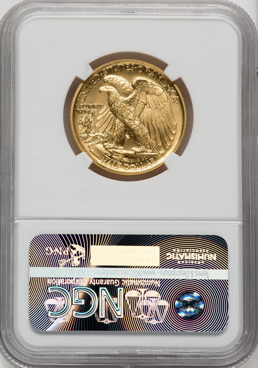 2016-W 50C 24K Gold Half-Ounce NGC MS70