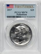 2017 $25 Palladium High Relief First Strike PCGS MS70