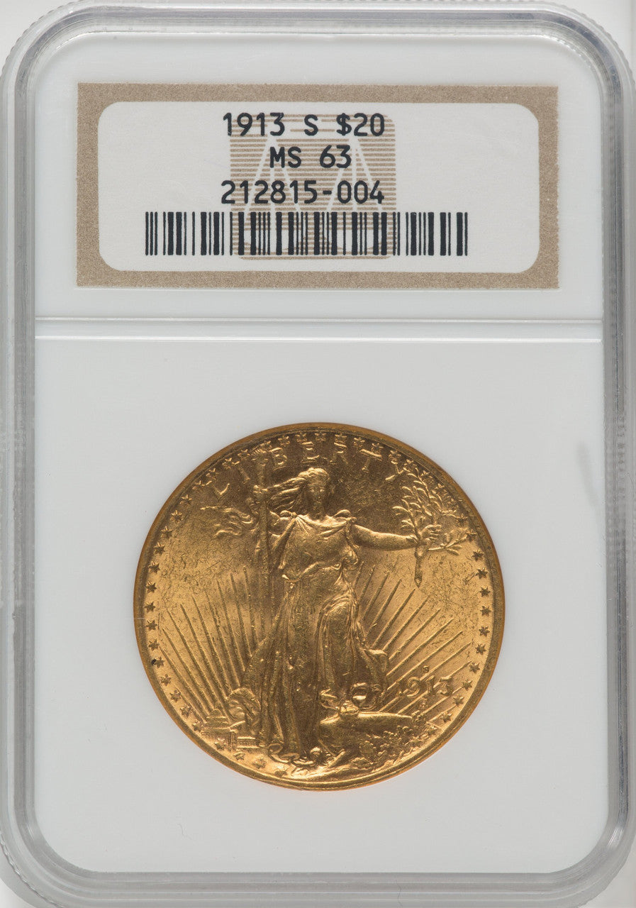 1913-S $20 Saint-Gaudens Double Eagle NGC MS63