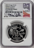 2022-W $100 One-Ounce Platinum Eagle Freedom of Speech Advance Release NGC PF70