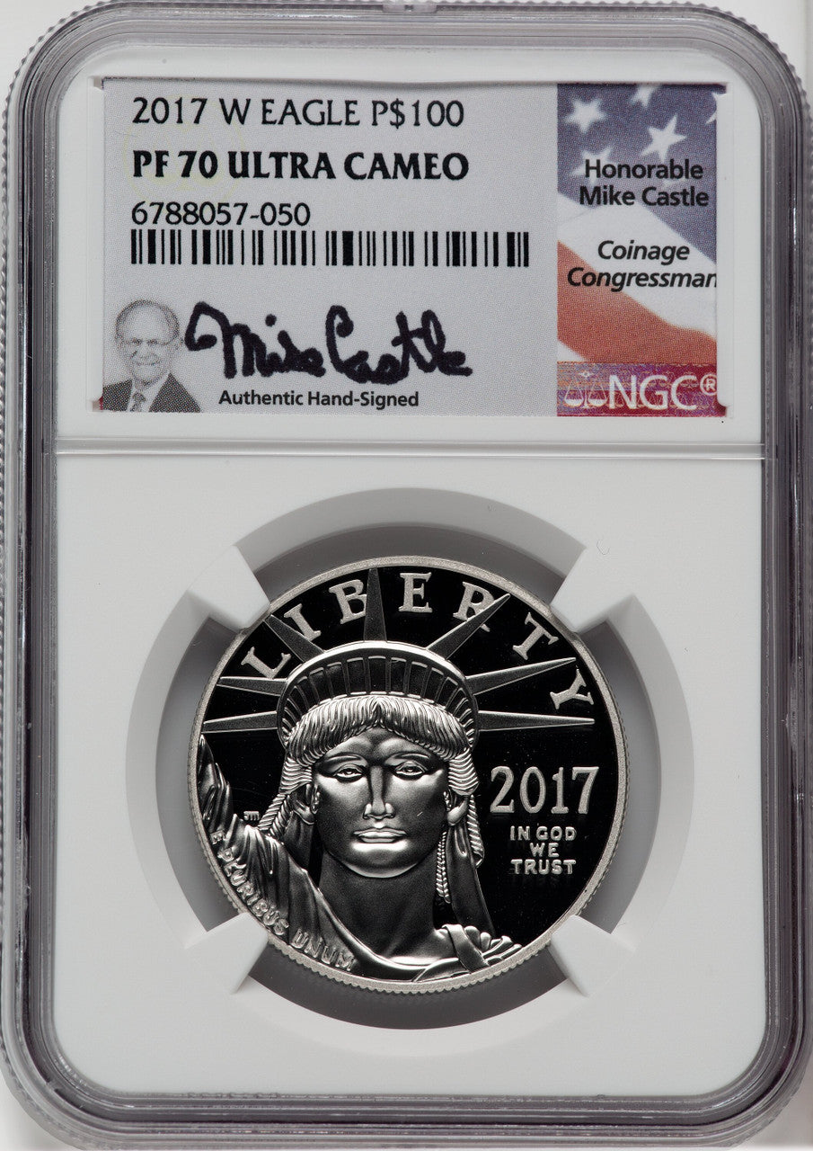 2017-W $100 One-Ounce Platinum Eagle Statue of Liberty 20th Anniversary NGC PF70
