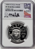 1998-W $100 One-Ounce Platinum Eagle Statue of Liberty NGC PF70