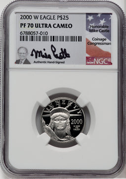 2000-W $25 Quarter-Ounce Platinum Eagle Statue of Liberty NGC PF70
