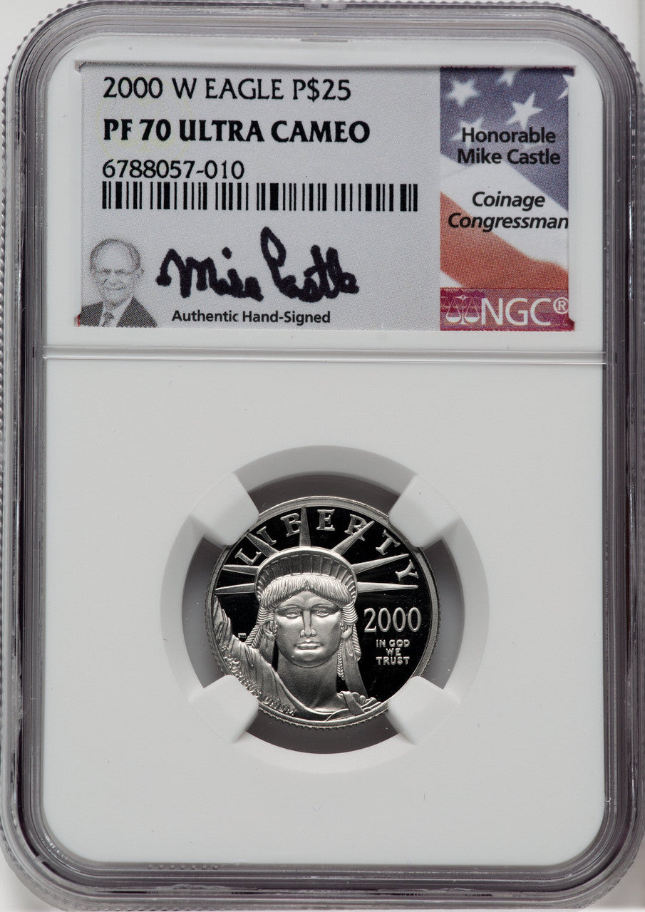 2000-W $25 Quarter-Ounce Platinum Eagle Statue of Liberty NGC PF70