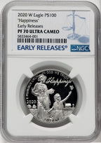 2020-W $100 One Ounce Platinum Eagle Happiness First Strike PRDC NGC PF70