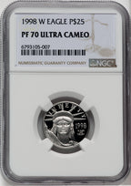 1998-W $25 Quarter-Ounce Platinum Eagle Statue of Liberty NGC PF70
