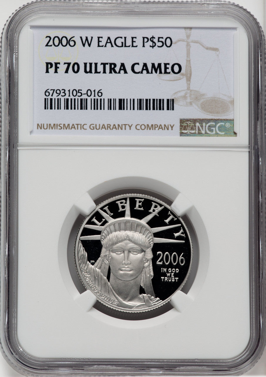 2006-W $50 Half-Ounce Platinum Eagle Statue of Liberty NGC PF70