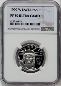 1999-W $50 Half-Ounce Platinum Eagle Statue of Liberty NGC PF70