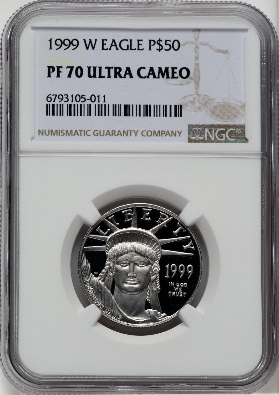 1999-W $50 Half-Ounce Platinum Eagle Statue of Liberty NGC PF70