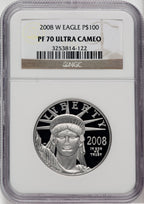 2008-W $100 One-Ounce Platinum Eagle Statue of Liberty NGC PF70