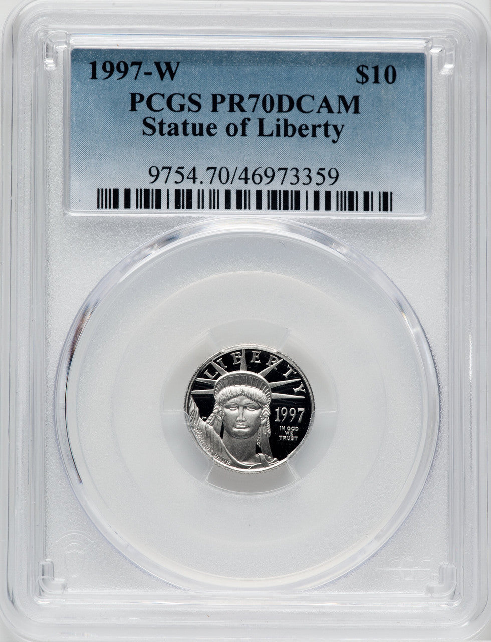 1997-W $10 Tenth-Ounce Platinum PCGS PR70