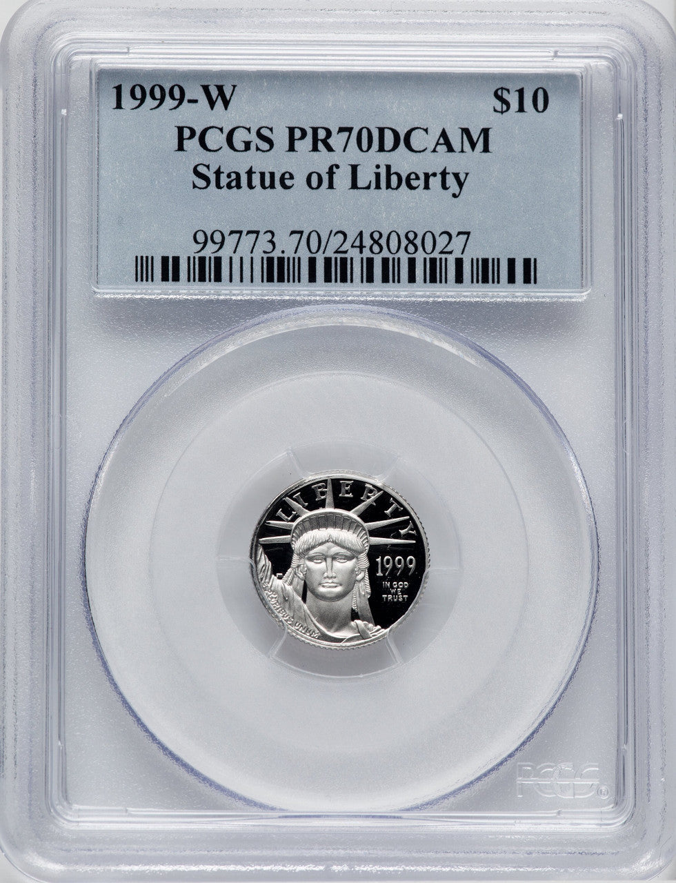 1999-W $10 Tenth-Ounce Platinum PCGS PR70