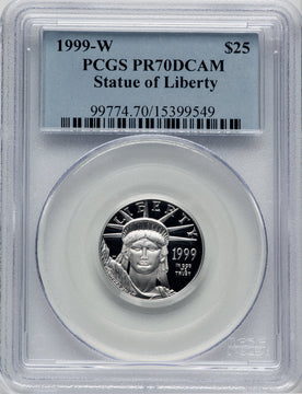 1999-W $25 Quarter-Ounce Platinum Eagle Statue of Liberty PCGS PR70