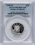 1998-W $25 Quarter-Ounce Platinum Eagle Statue of Liberty PCGS PR70
