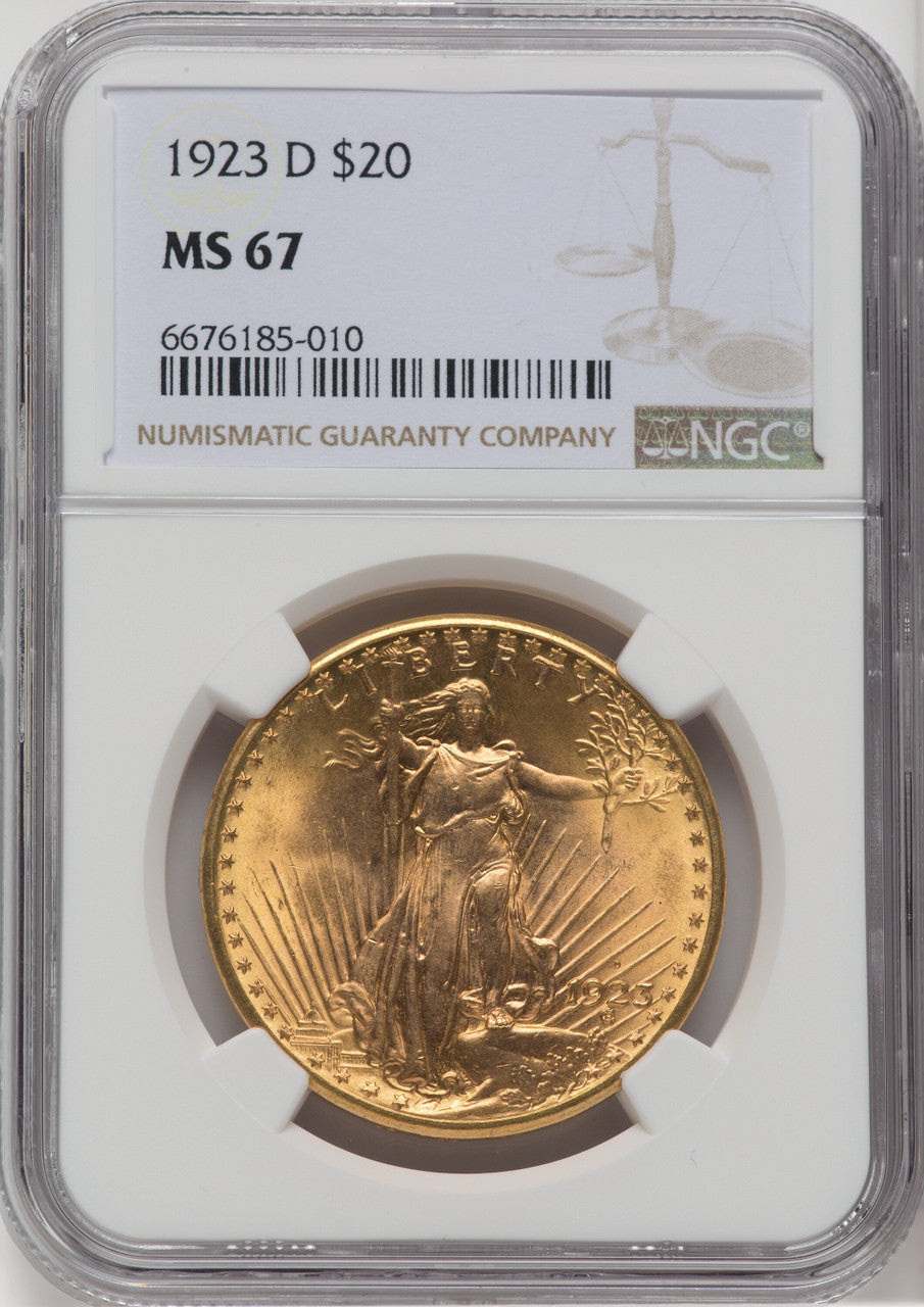 1923-D $20 Saint-Gaudens Double Eagle NGC MS67