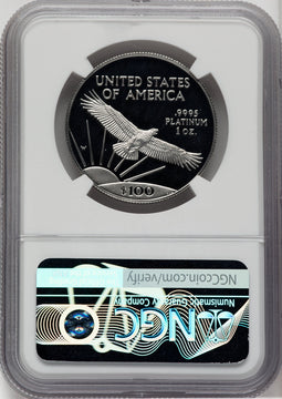 1997-W $100 One-Ounce Platinum Eagle Statue of Liberty Mike Castle Signature NGC PF70