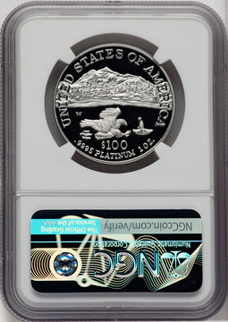 2002-W $100 One-Ounce Platinum Eagle Statue of Liberty Mike Castle Signature NGC PF70