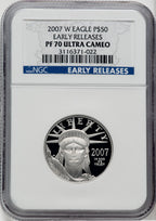 2007-W $50 Half-Ounce Platinum Eagle First Strike NGC MS70 (760347016)