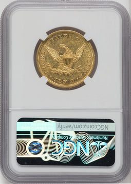 1842 $10 Large Date Liberty Eagle NGC AU58
