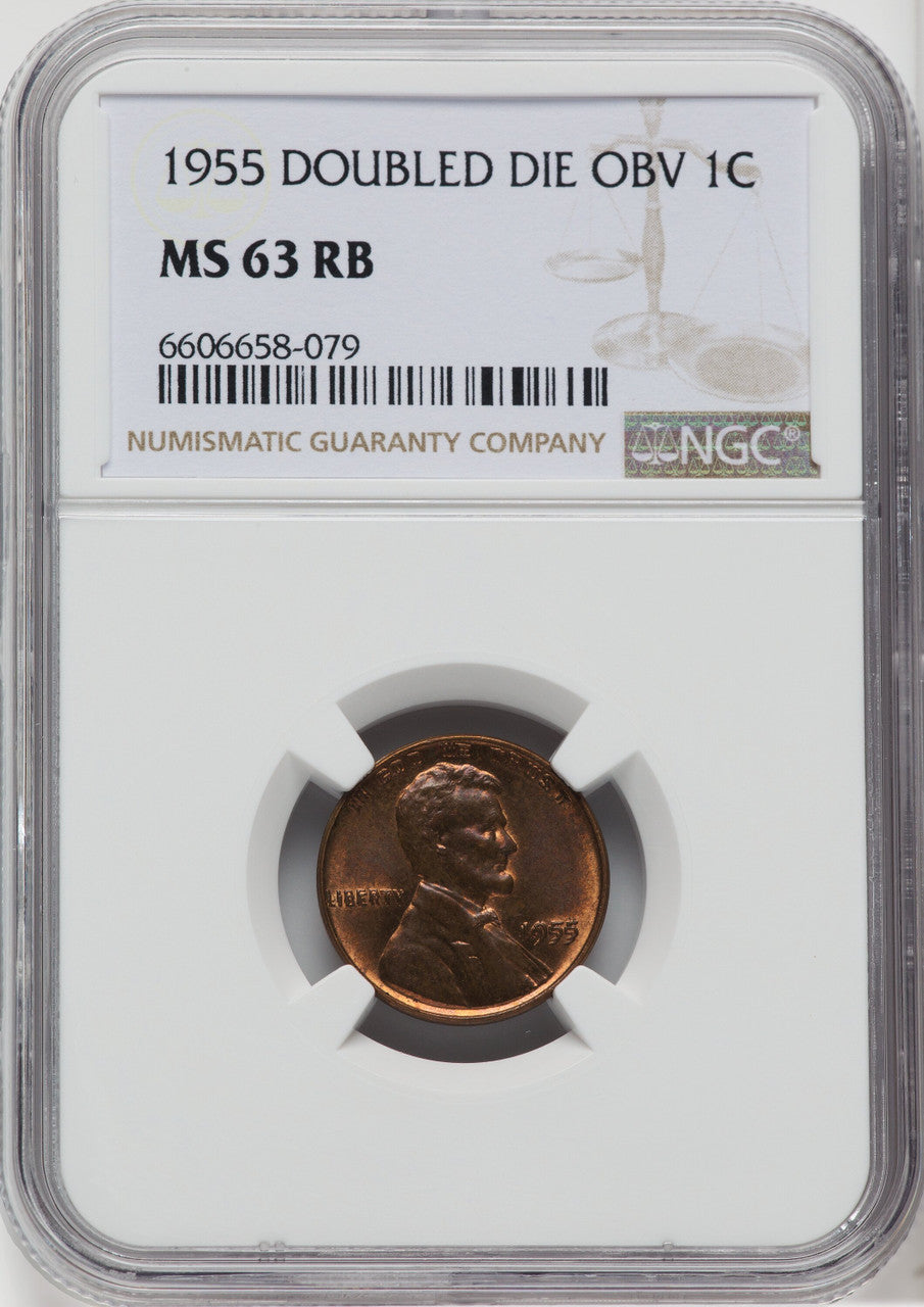 1955 1C DDO FS-101 RB Lincoln Cent NGC MS63