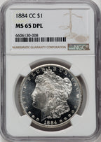 1884-CC $1 DM Morgan Dollar NGC MS65