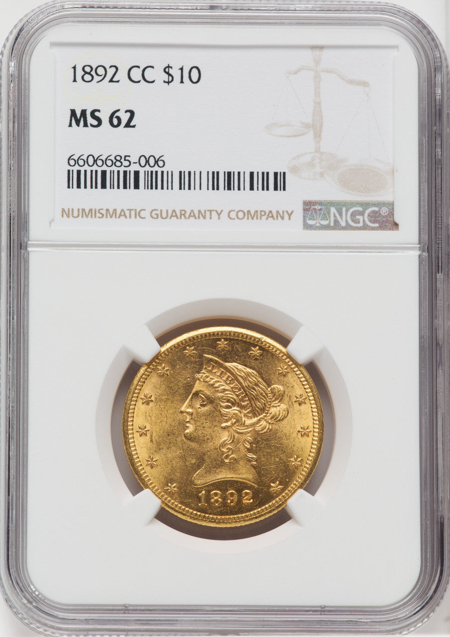 1892-CC $10 Liberty Eagle NGC MS62