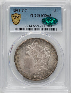 1892-CC $1 CAC Morgan Dollar PCGS MS65