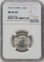 1917-S Type One FH Standing Liberty Quarter NGC MS66