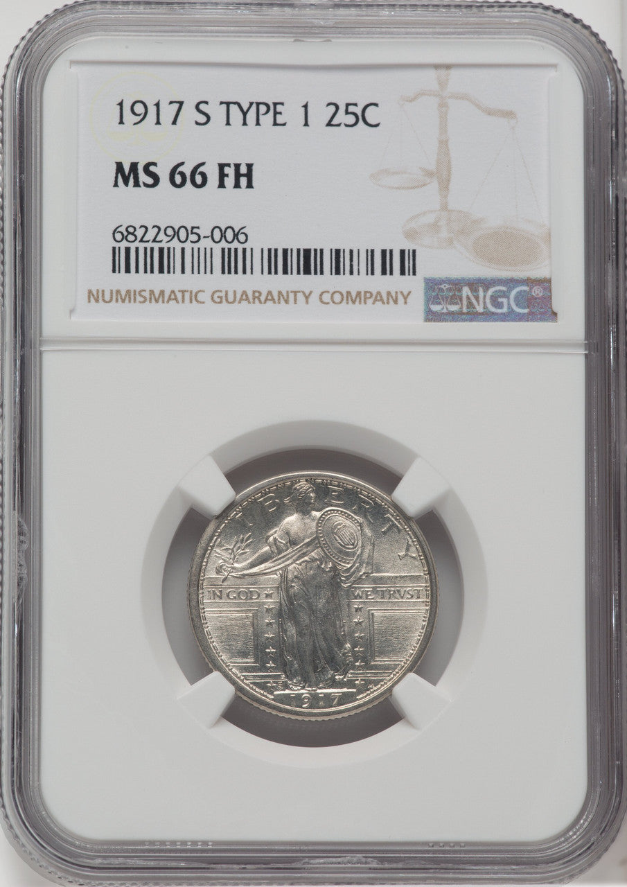 1917-S Type One FH Standing Liberty Quarter NGC MS66