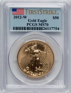 2012-W $50 One Ounce Gold Eagle First Strike PCGS MS70 (762972002)