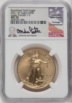 2021-W One-Ounce Gold Eagle Type Two Burnished Mike Castle Signature NGC MS70