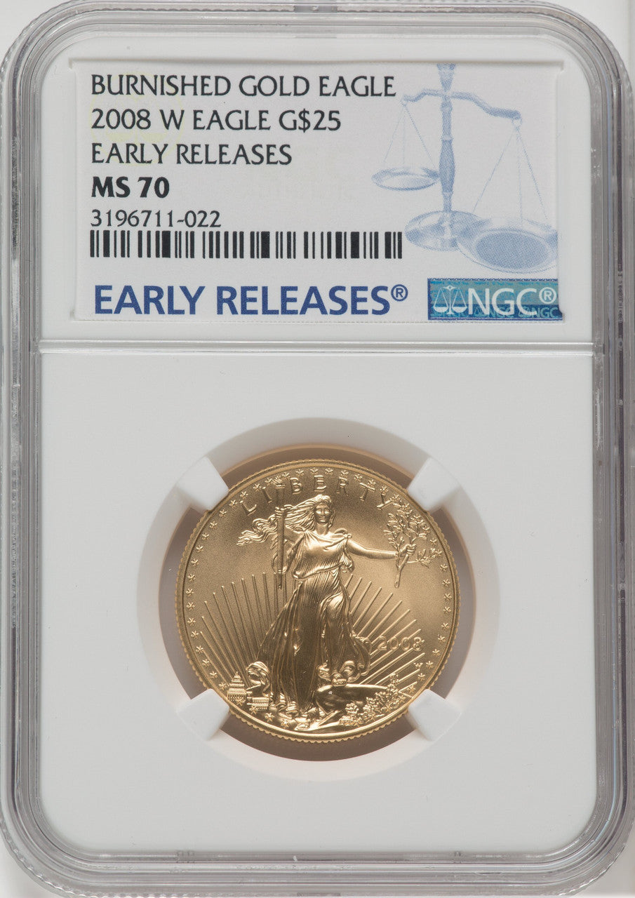 2008-W $25 Half-Ounce Gold Eagle First Strike NGC MS70