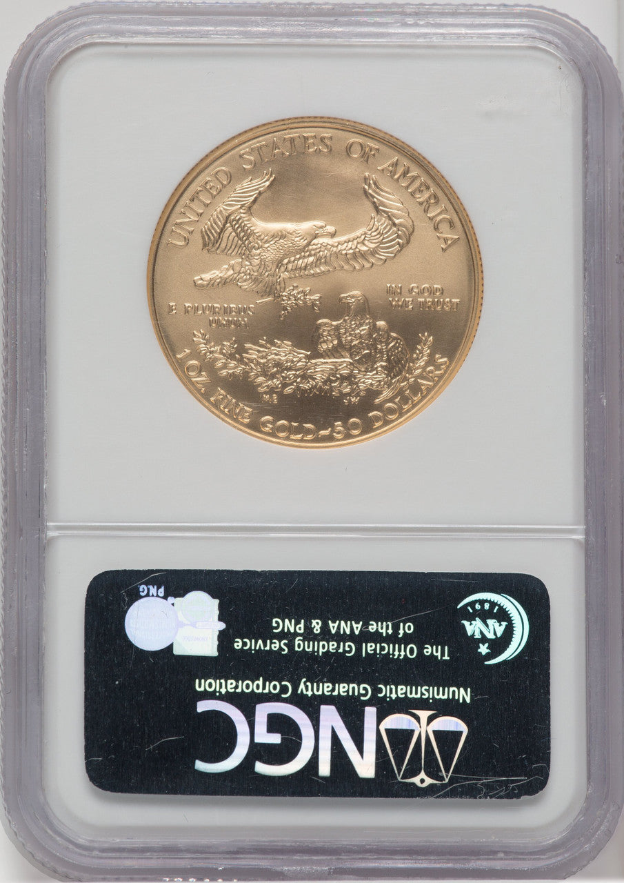 2007-W $50 One-Ounce Gold Eagle First Strike NGC MS70