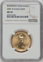 2007-W $25 Half-Ounce Gold Eagle Burnished NGC MS70