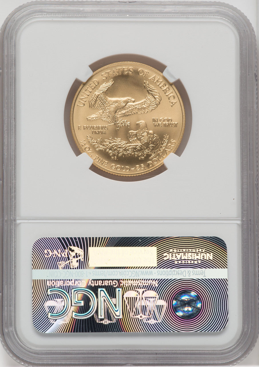 2007-W $25 Half-Ounce Gold Eagle Burnished NGC MS70