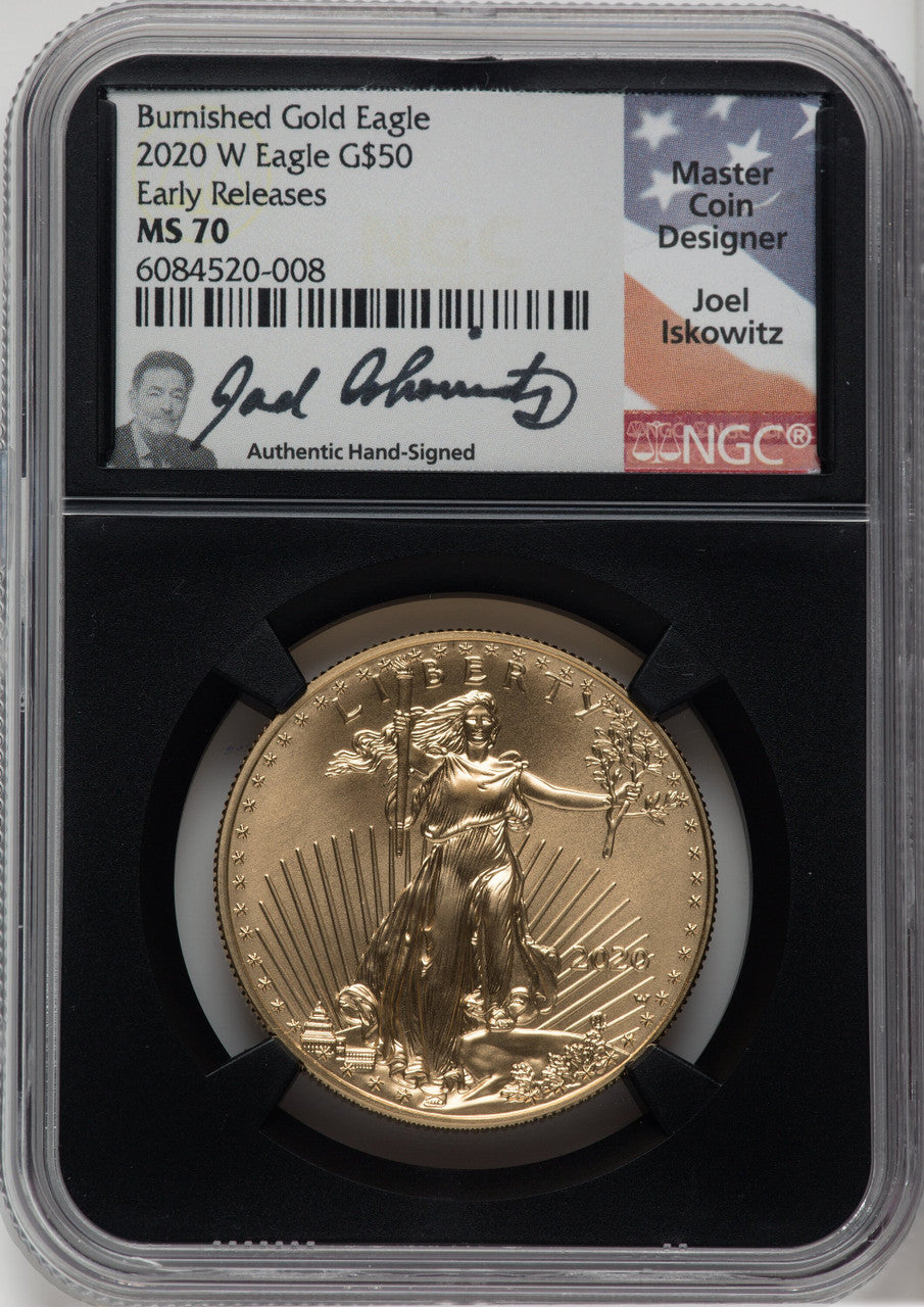 2020-W $50 One Ounce Gold Eagle Burnished First Strike NGC MS70