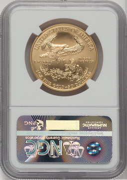 2008-W $50 One-Ounce Gold Eagle Burnished NGC MS70