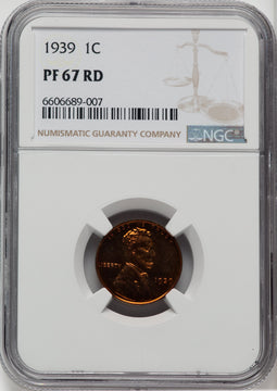 1939 1C RD Proof Lincoln Cent NGC PR67