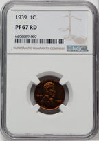 1939 1C RD Proof Lincoln Cent NGC PR67
